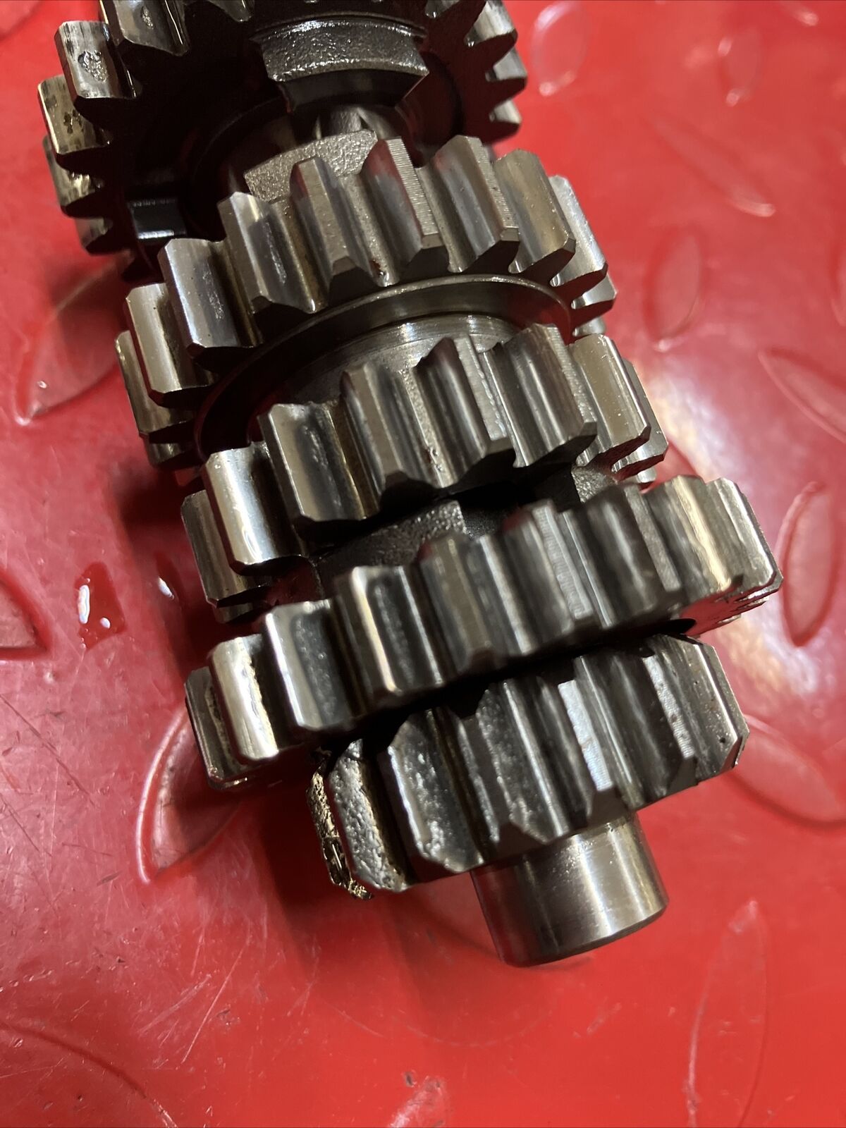 Suzuki RM125 1982 transmission mainshaft countershaft main cunter shaft gear