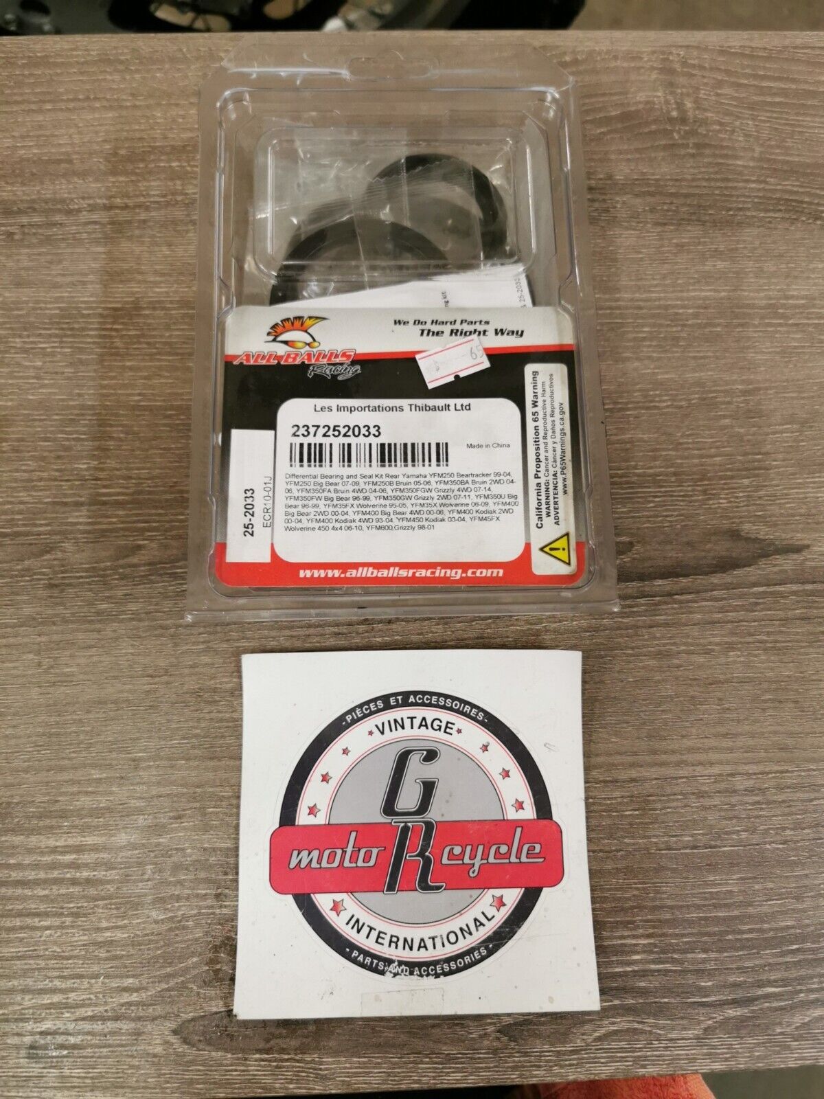 NOS ALL BALLS YFM250 YFM250B DIFFERENTIAL BEARING SEAL KIT REAR 25-2033 J51