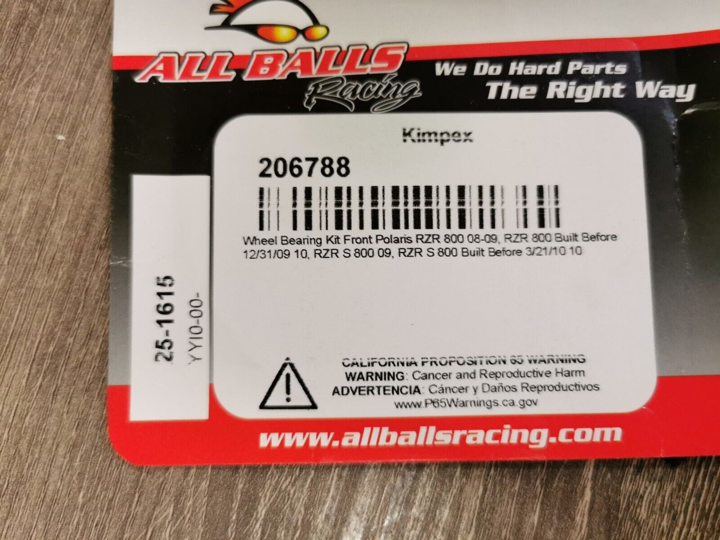 NOS ALL BALLS YAMAHA YXZ1000R RHINO 450 Wheel Bearing and Seal Kit 25-1615 J50