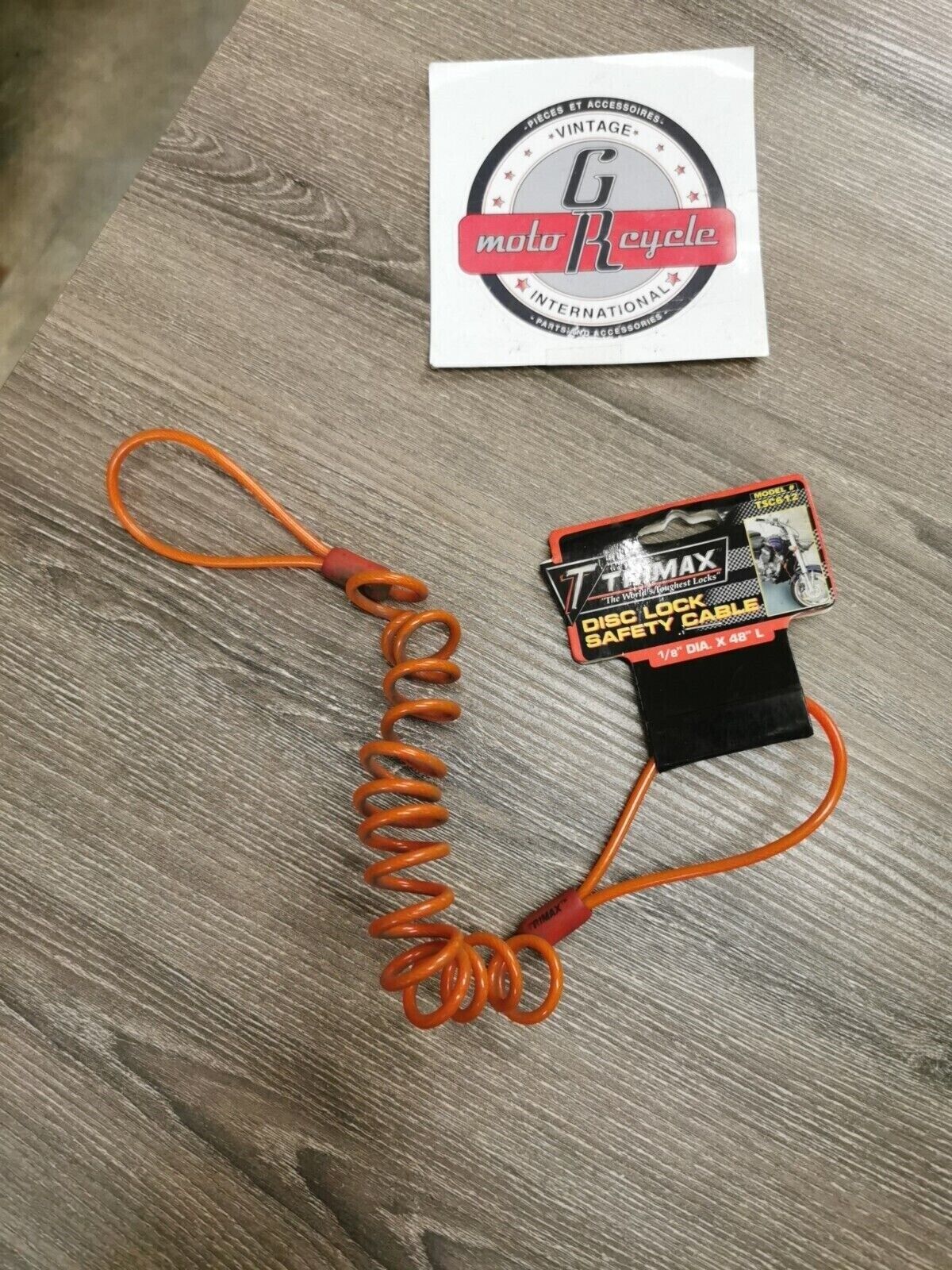 NOS TRIMAX Disc Lock Dual Loop Safety Cable 1/8 x 48 L TSC612 J34