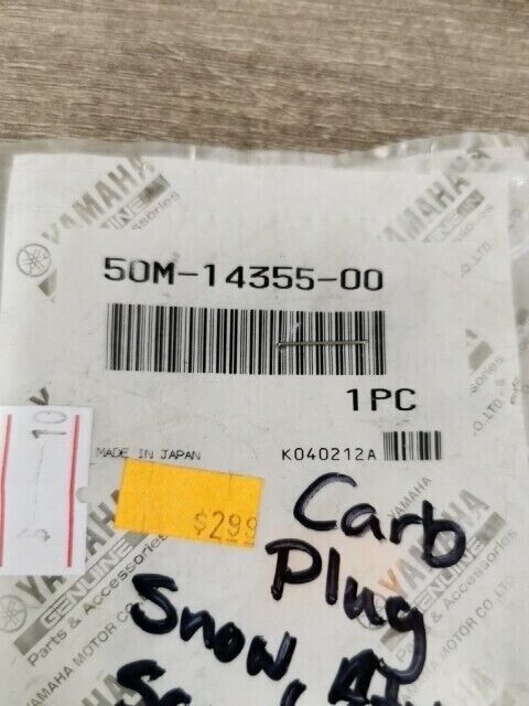 NOS YAMAHA XC125N YFM90RAL XC125TC PLUG 50M-14355-00-00 Y112