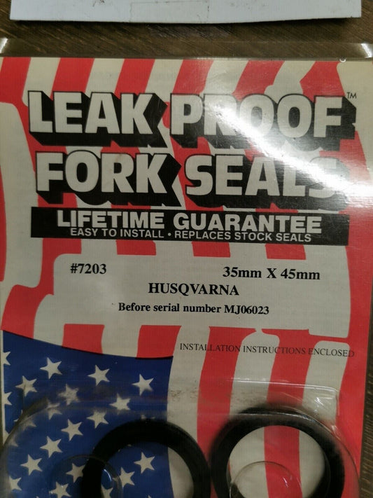 NOS LEAK PROOF HUSQVARNA MJ06023 FORK SEALS 7203 J18
