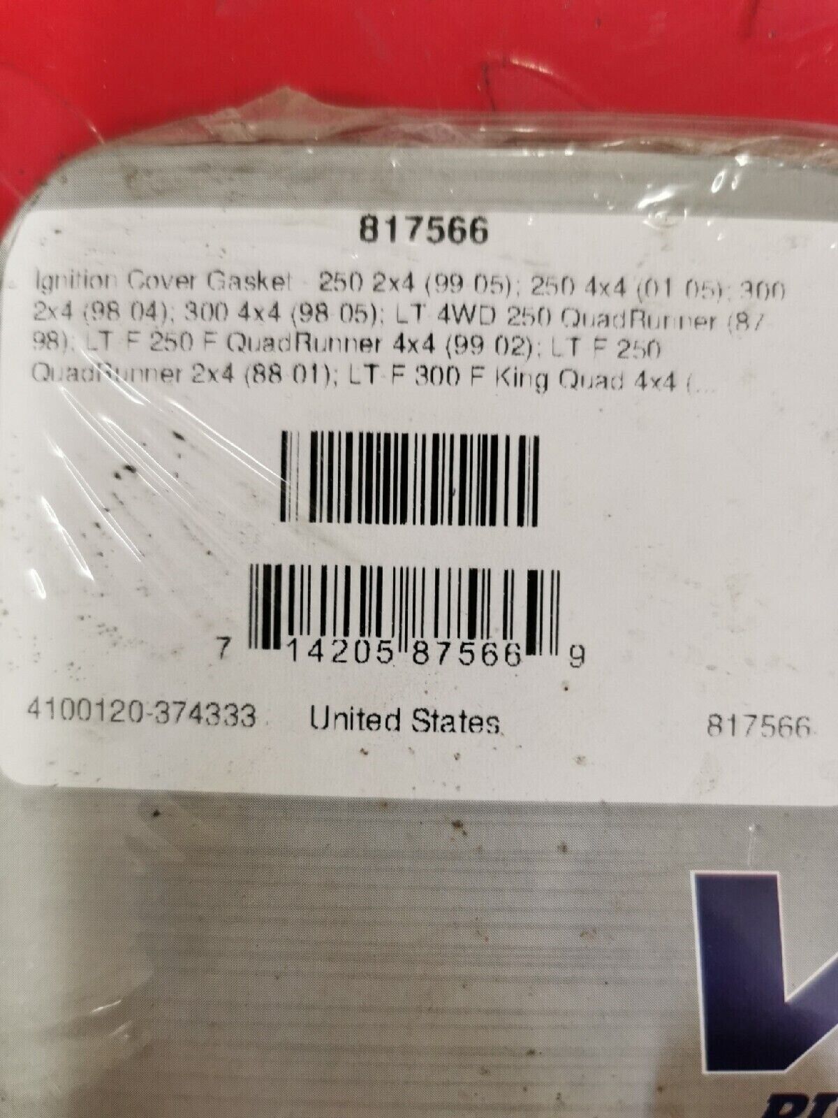 NOS VERTEX LTF250 LTF300 1998 - 2005 QuadRunner Ignition Cover Gasket 817566 J14