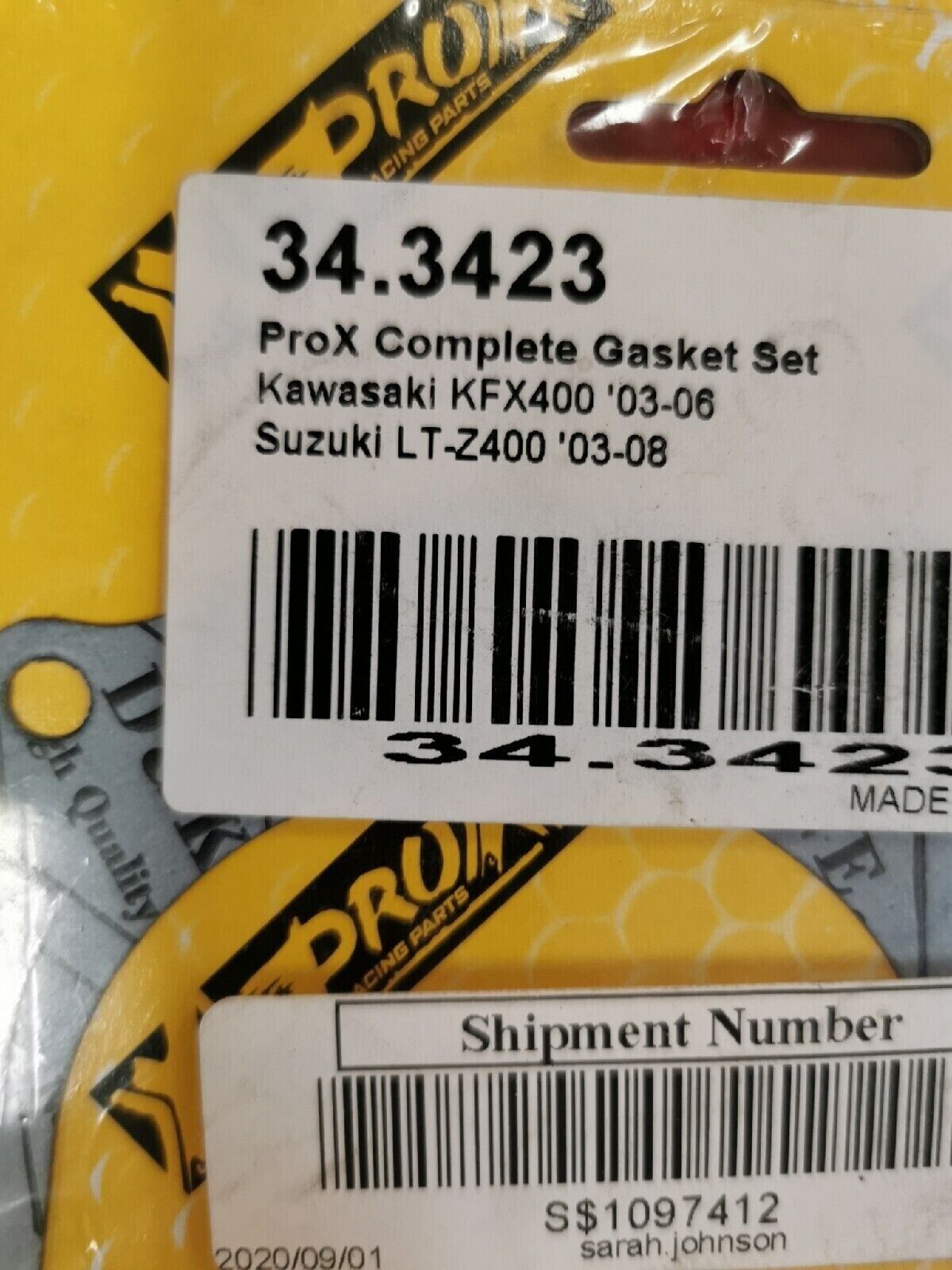 NOS PROX KFX400 2003 - 2006 LTZ400 2003 - 2008 COMPLETE GASKET SET 34.3423 J14