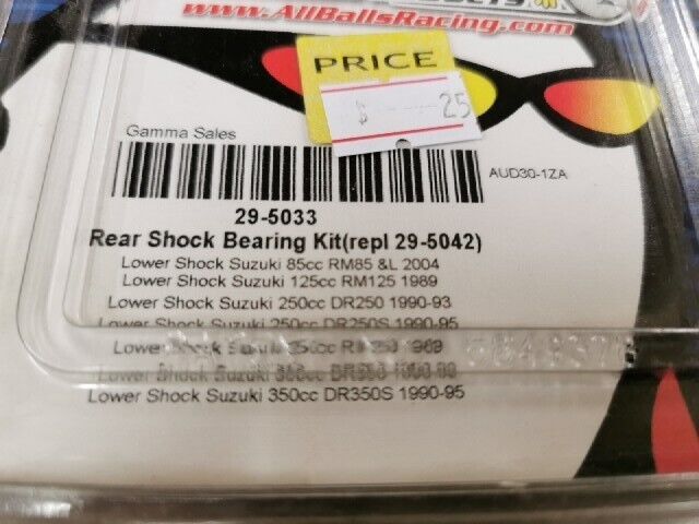 NOS ALL BALLS RM85 RM125 DR250 DR250S REAR SHOCK BEARING KIT 29-5033 J53
