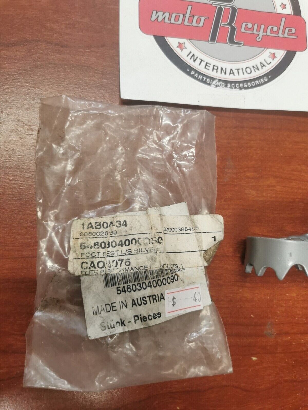 NOS KTM 50SX 60SX 65SX FOOT REST L/S SILVER 5460304000090 KT3