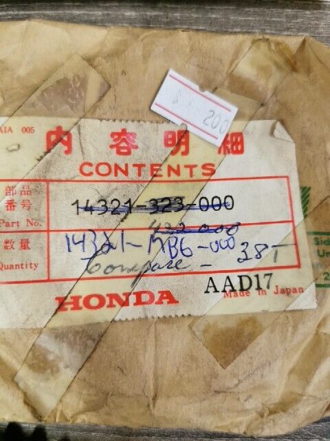 NOS HONDA VF1000 1984 1985 SPROCKET CAM 38T 14321-MB6-000 H82