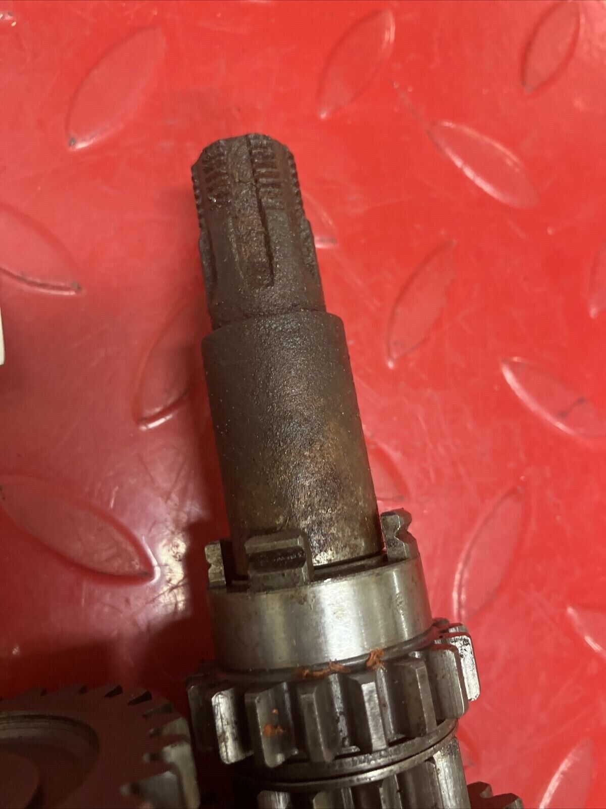 Suzuki TS125 1977 transmission shaft gear gearshift gear shift drum cam forks