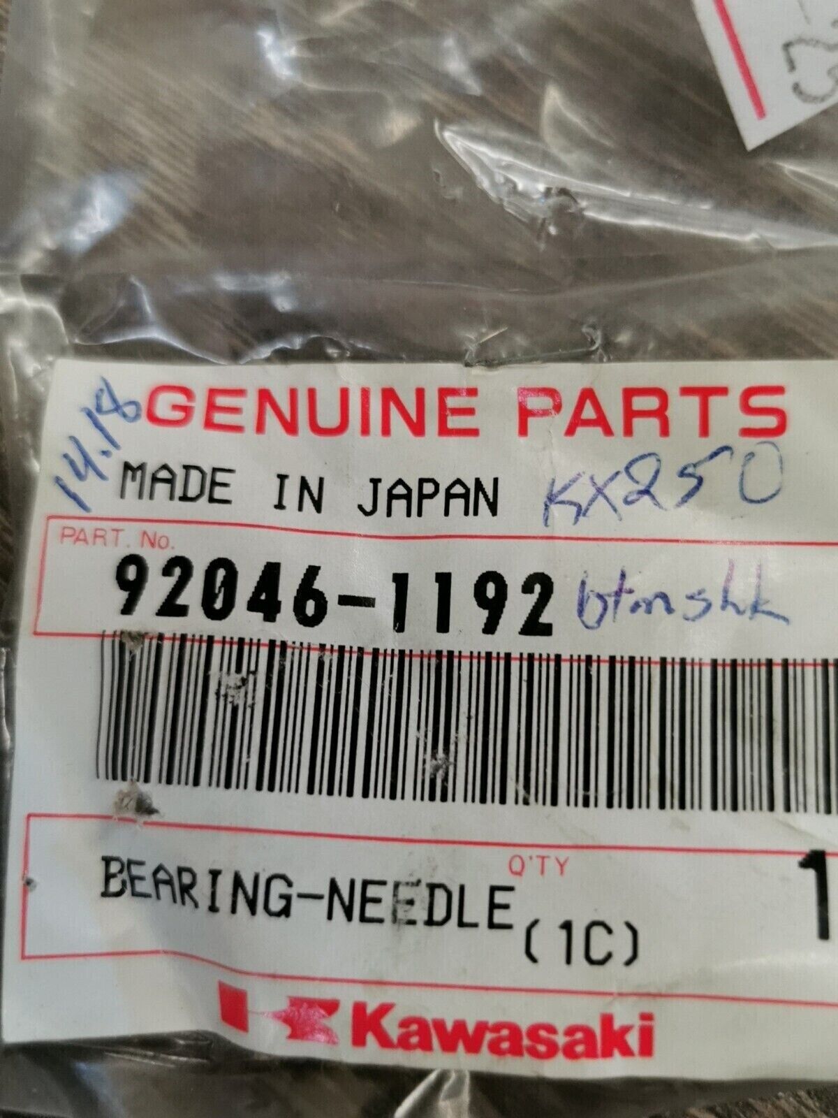 NOS KAWASAKI KX100 KDX220R KX65 KX80 KX500 KX85 NEEDLE BEARING 92046-1192 K30