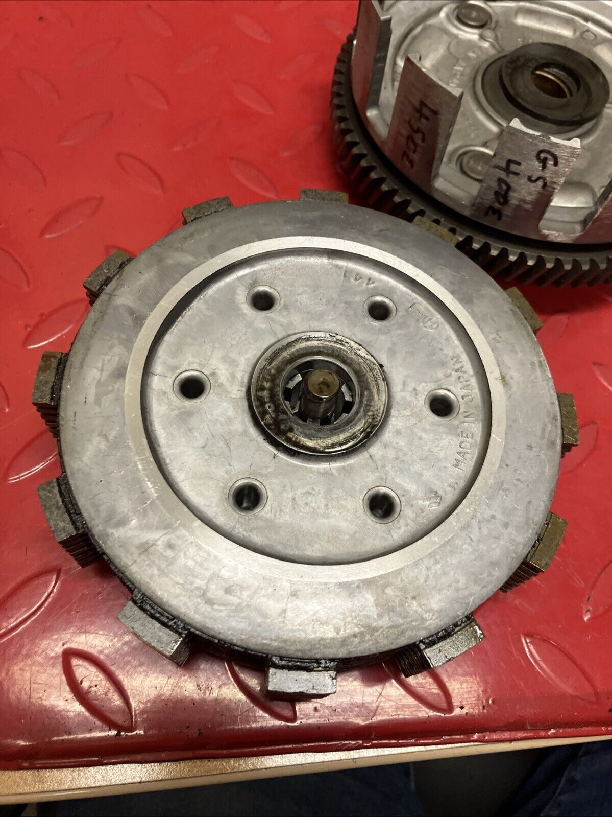 Suzuki GS400E 1980 1981 clutch assembly basket hub pressure plate U6