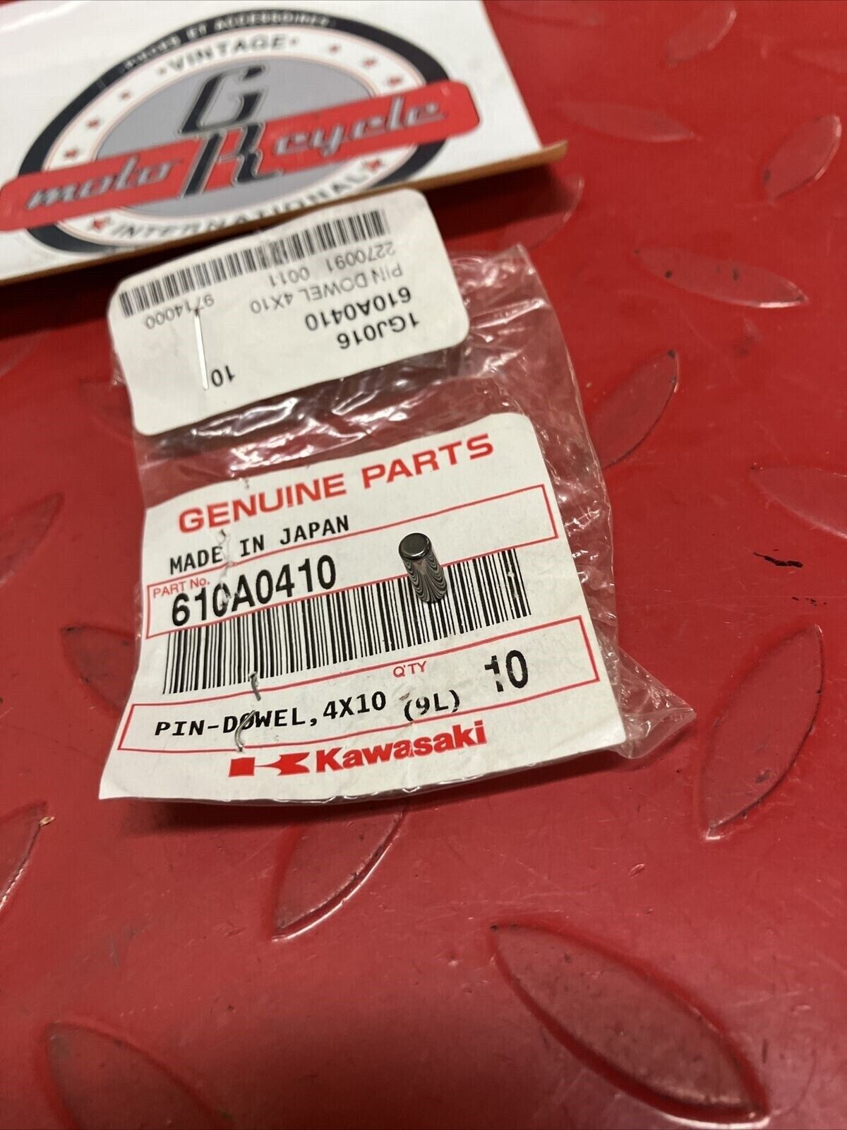 NOS KAWASAKI DOWEL PIM 4X10 610A0410 K15