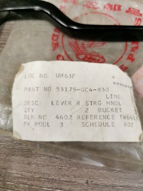 NEW NOS HONDA CR80R CR60R 1983 - 1986 LEVER R HANDLEBAR 53175-GC4-830 H89