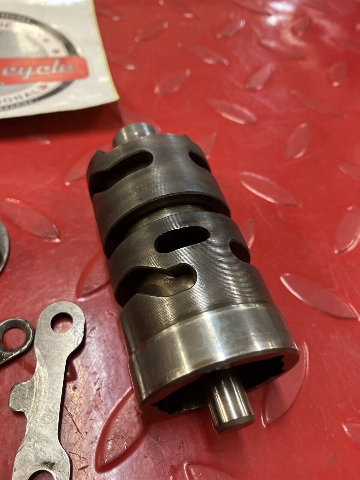 Suzuki RM125 1985 transmission gearshift gear shift drum cam gear stopper arm