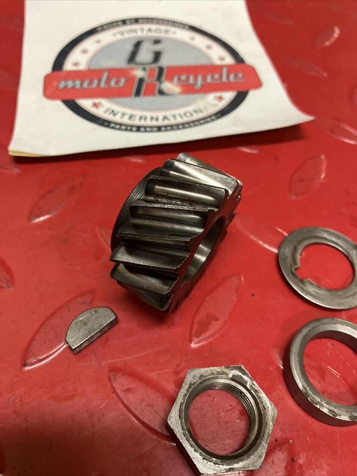 Suzuki DS100 1980 Primary drive gear washer nut
