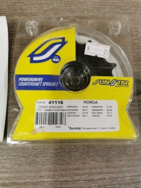 NOS SUNSTAR CBR600F CBR900R CB650F  Front Countershaft Sprocket 16T 41116 J57
