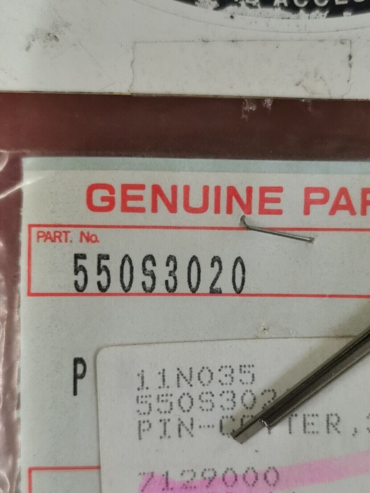 NOS KAWASAKI KX100 COTTER PIN 550S3020 K33