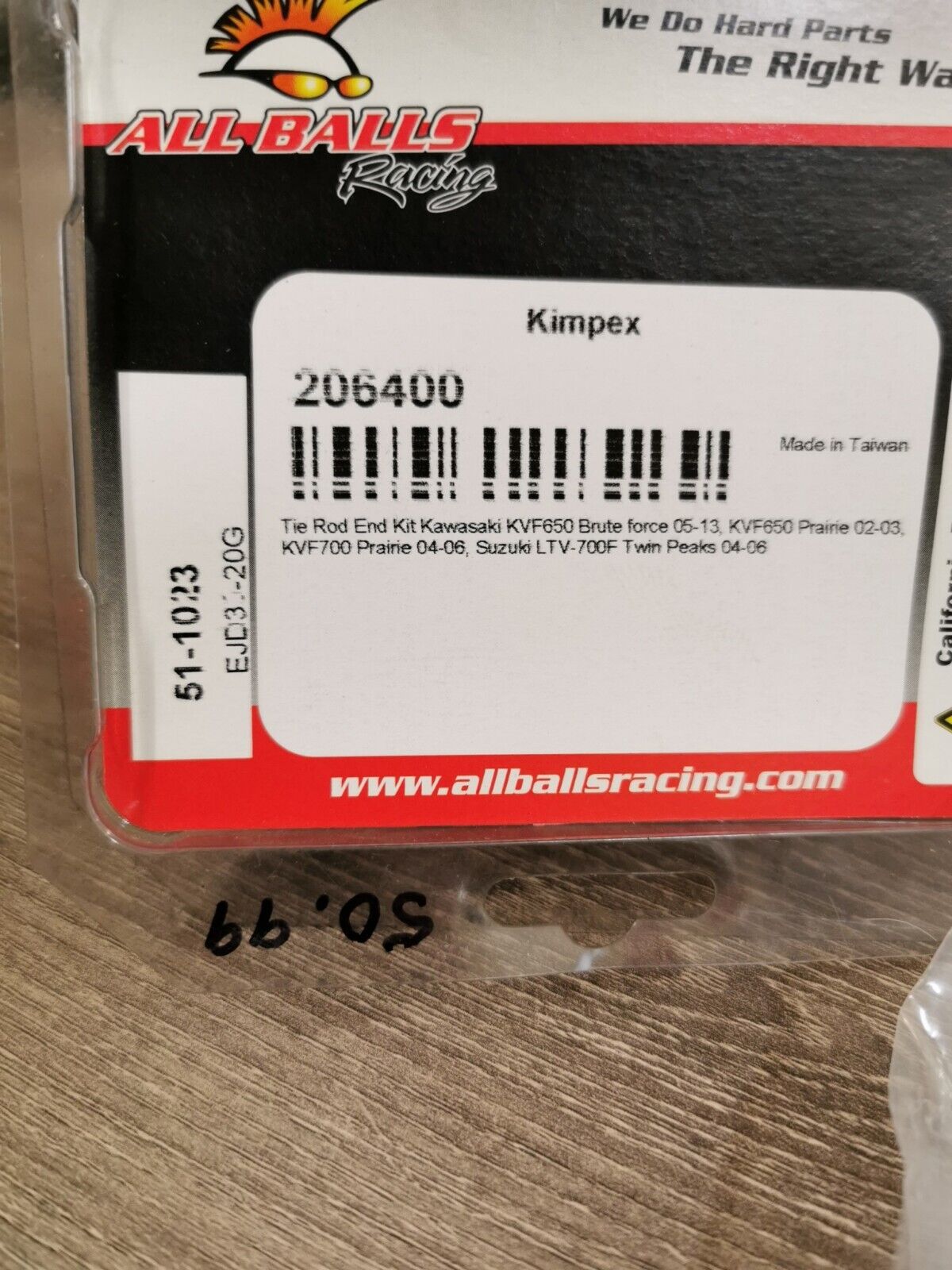 NOS ALL BALLS KVF650 KVF700 LTV700F TIE ROD END KIT 51-1023 J51