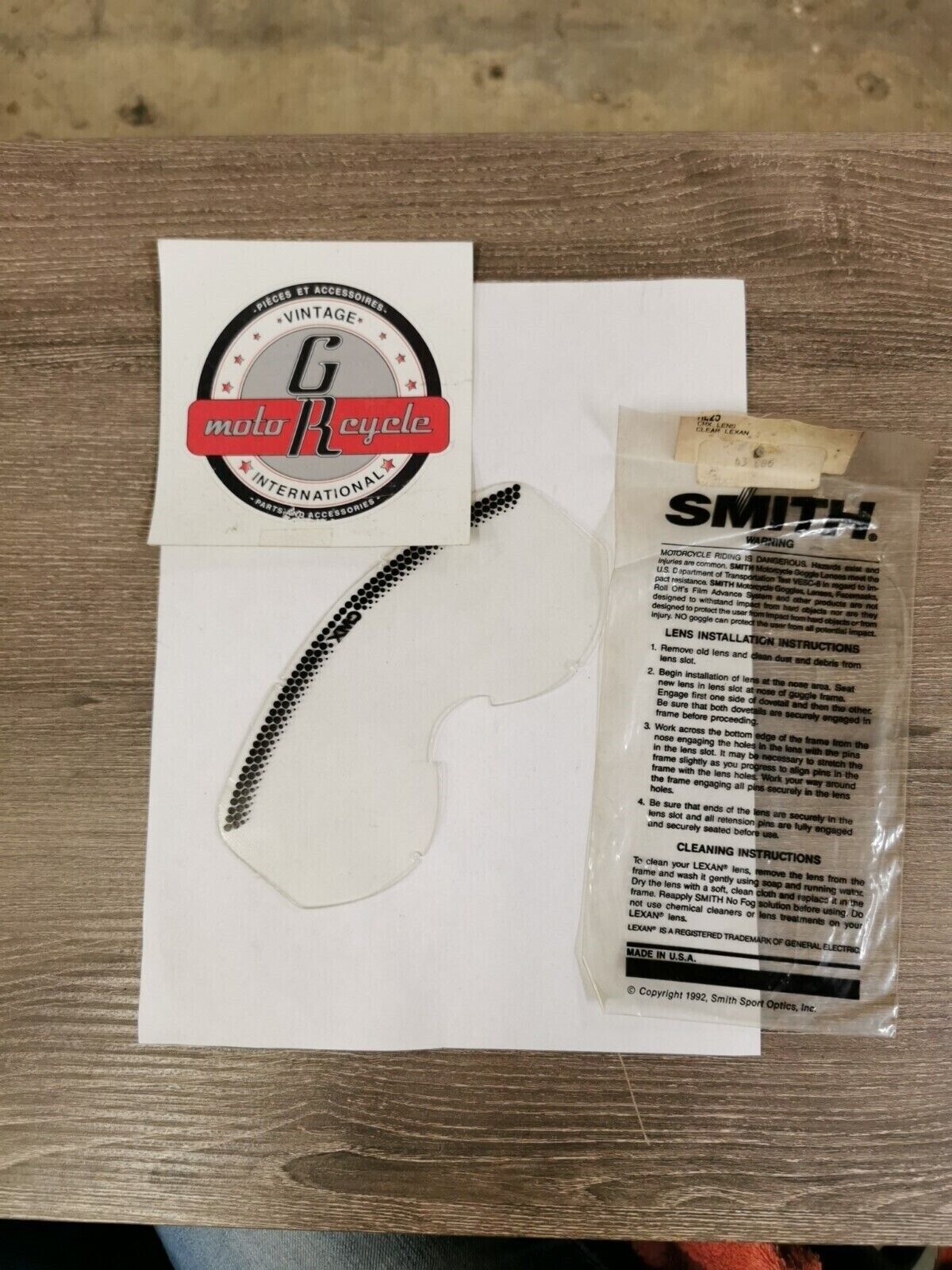 NOS Smith Clear LEXAN Lens Part RL25 J24