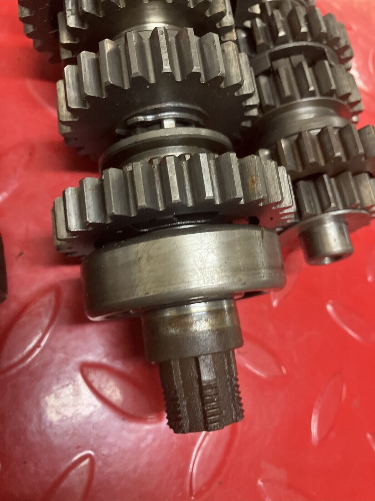 Suzuki TS125 1977 transmission shaft gear gearshift gear shift drum cam forks