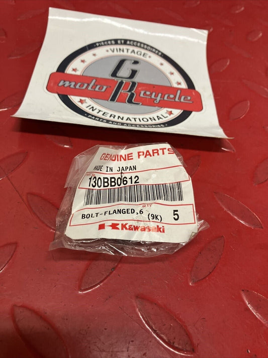 NOS KAWASAKI FLANGED BOLT 6X12 130BB0612 K14