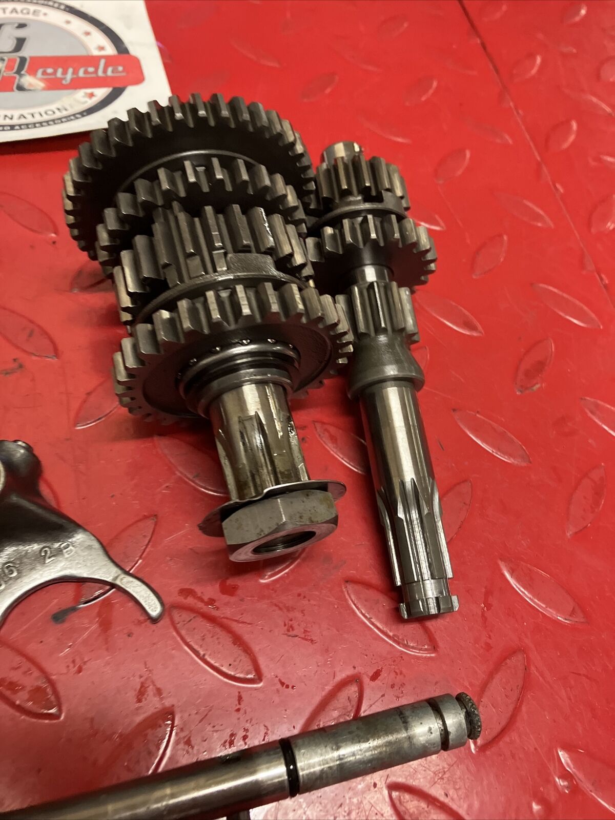 Yamaha U7E 1972 V70 transmission main counter shaft axle gear forks shift drum