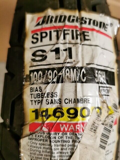 NOS BRIDGESTONE SPITFIRE S11 100/90-18 M/C 56H FRONT TIRE 146900