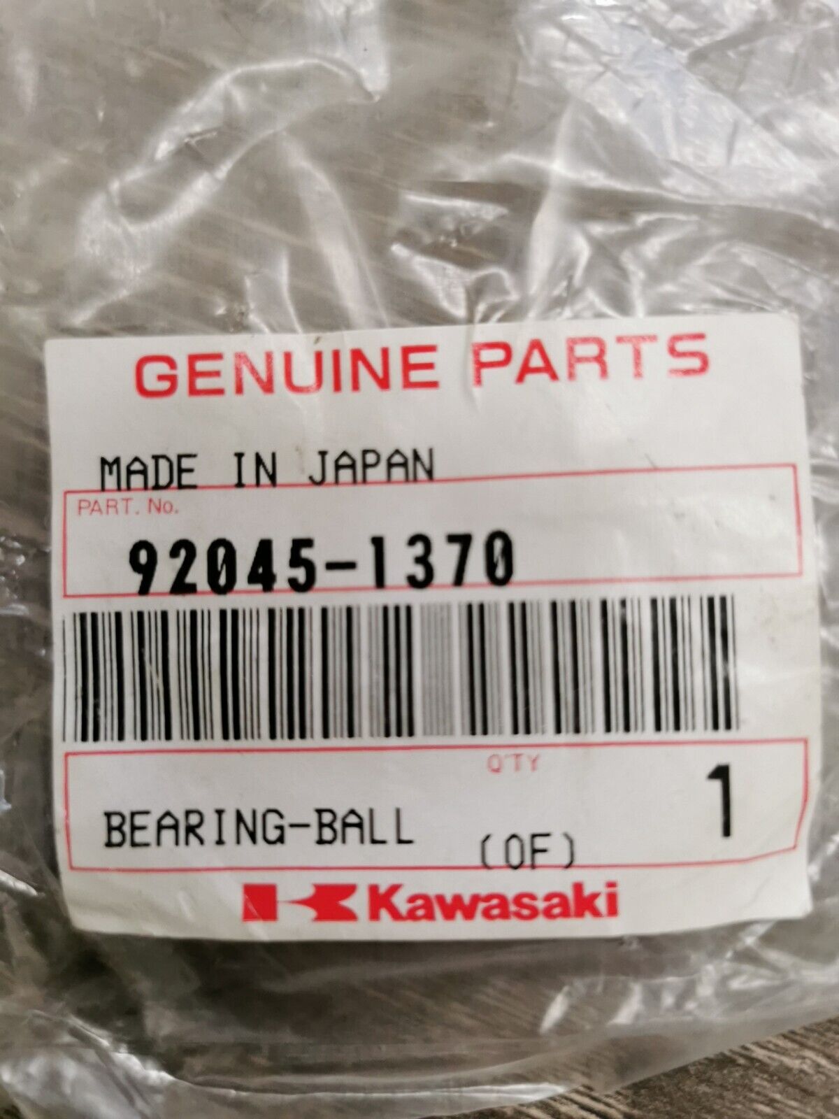 NOS KAWASAKI KX250 1999 - 2001 BALL BEARING 92045-1370 K30