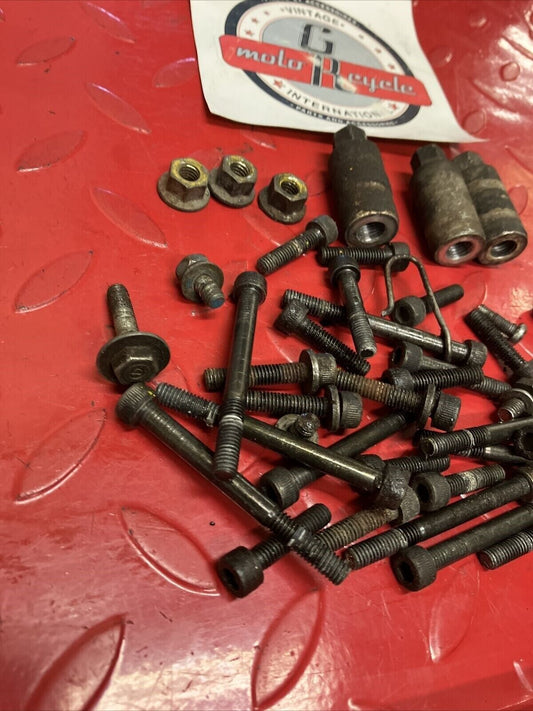 Yamaha DT250 1977 engine motor crankcase cover cylinder hardware nut bolt