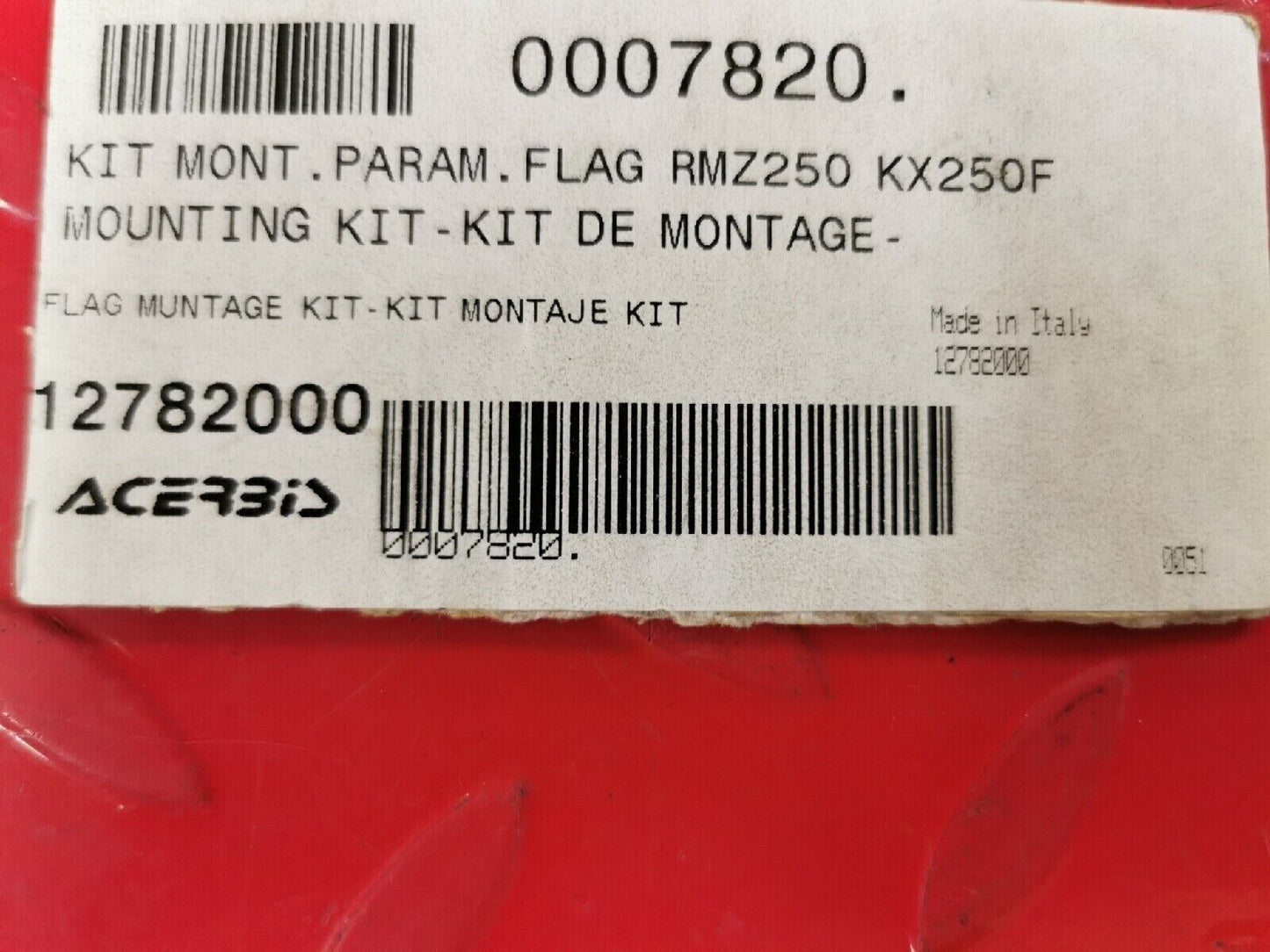 NOS ACERBIS RMZ250 2004 FLAG HANDGUARD MOUNTS KIT 12782000 J12