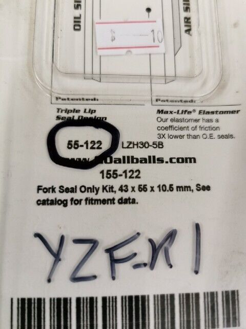 NOS ALL BALLS CR125R CR480R KDX200  KX250 FORK DUST SEAL KIT 55-122 J53