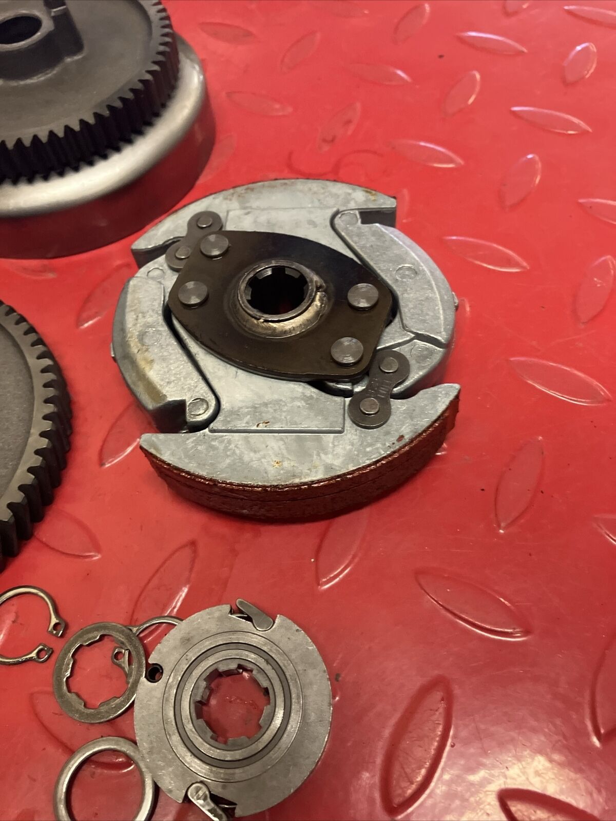 Yamaha MJ50 1982 Towny Clutch assembly carrier primary drive driven gear basket