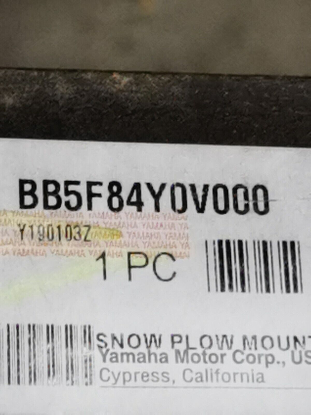 NOS YAMAHA Front Plow Mount KIT WARN 97140 BB5-F84Y0-V0-00