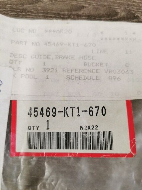NOS HONDA XR200R 1986 - 2002 Guide Brake Hose 45469-KT1-670 H113
