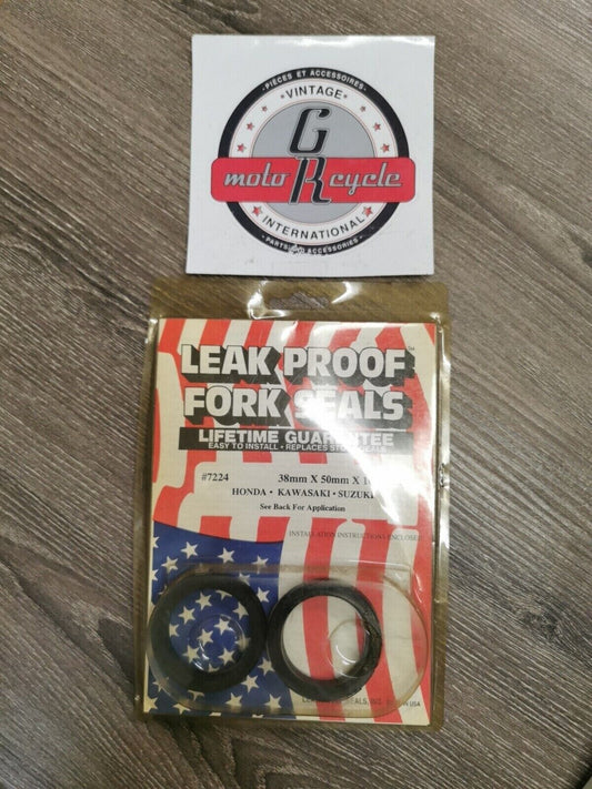NOS LEAK PROOF CR125 KX80R KX125 KDX200 KDX400 RM125 PE175  FORK SEALS 7224 J18