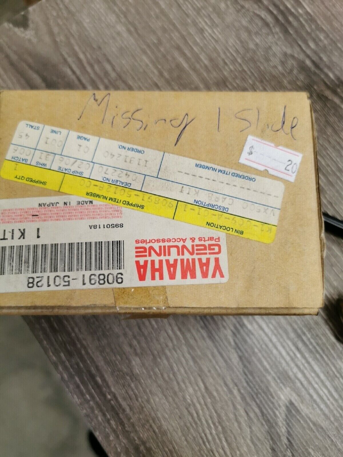 NOS YAMAHA VX5 CARBURETOR SLIDE KIT INCOMPLETE 90891-50128-00 Y53