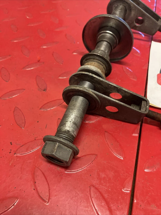 Kawasaki KX125 1980 rear wheel axle bolt shaft spacer collar chain adjuster