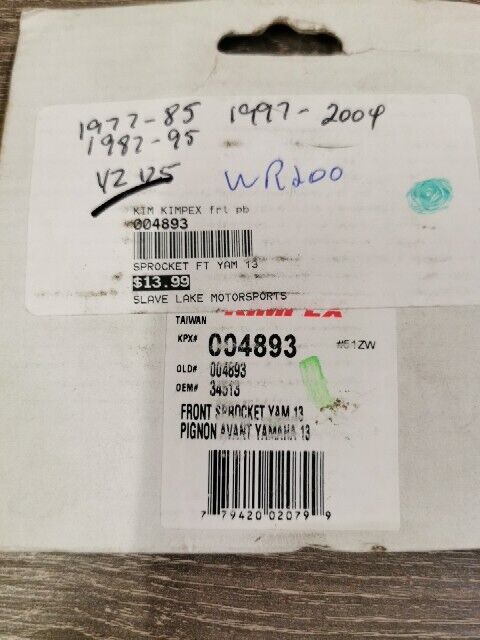 NOS KIMPEX YZ125 1997 - 2004 WR200 Front Drive Sprocket 13T 004893 J58