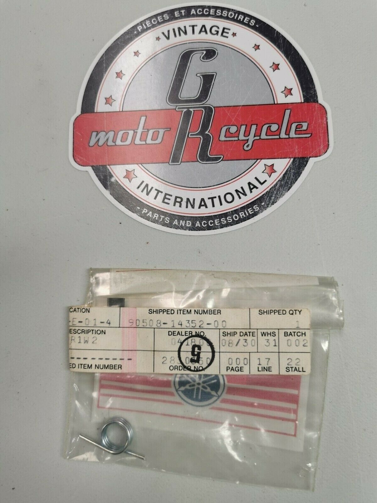 NEW NOS Yamaha IT400 IT250 TT500 XT550 XT600 SPRING, TORSION 90508-14352-00 Y3