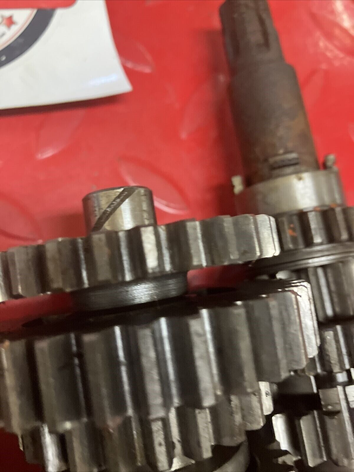 Suzuki TS125 1977 transmission shaft gear gearshift gear shift drum cam forks