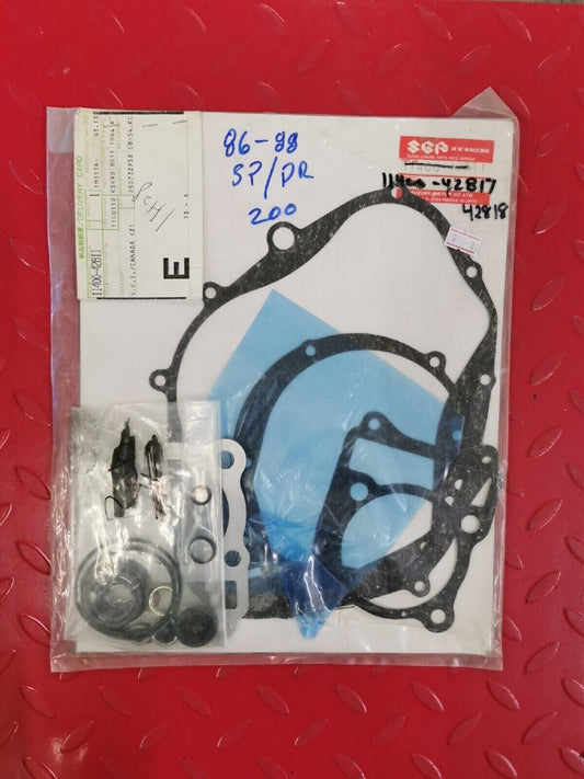 NOS SUZUKI DR200 SP200 1986 1987 1988 GASKET SET SUPERSEDED BY 11400-42818 S14