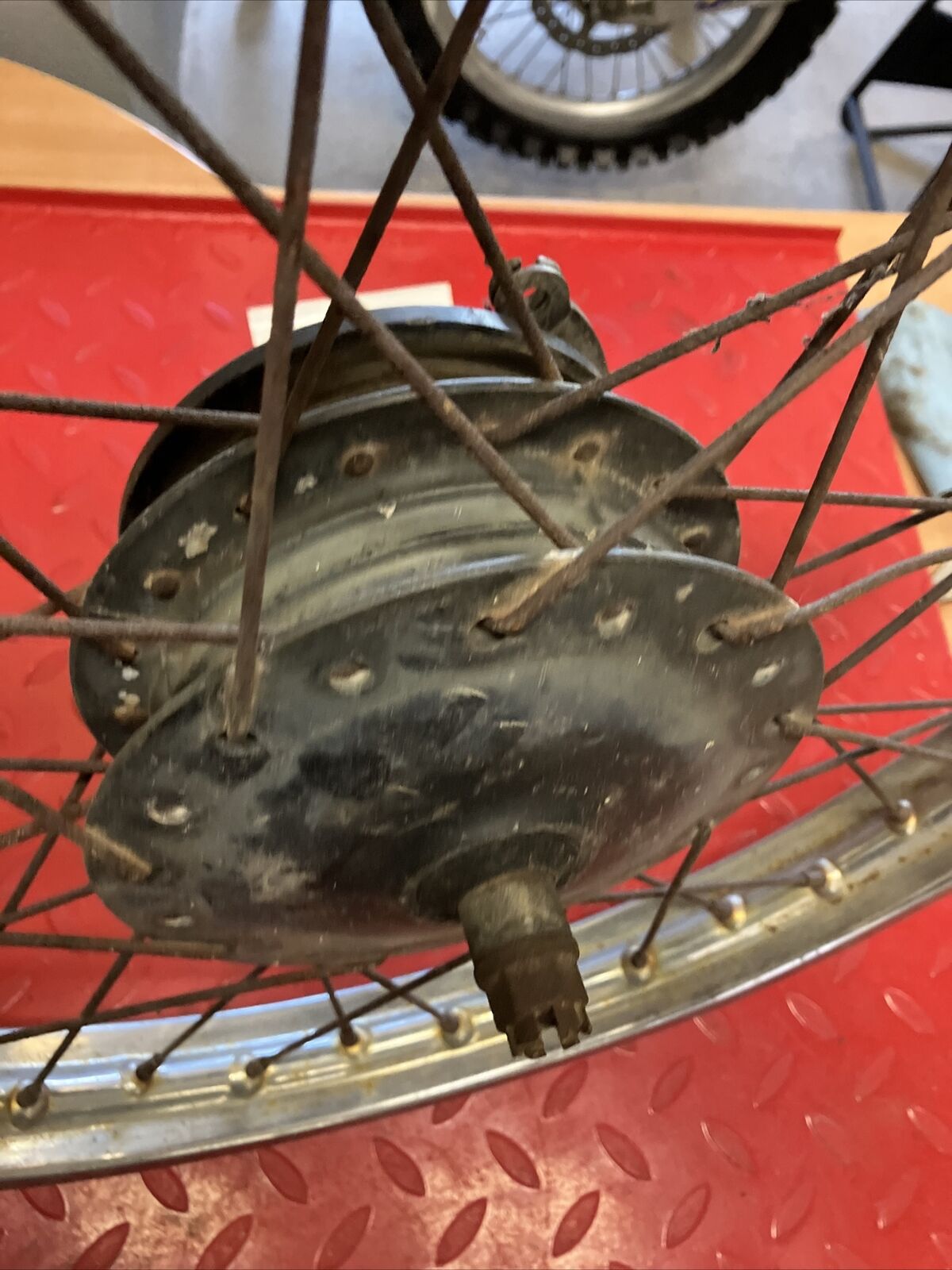 Honda XR100 1981 front wheel and brake panel