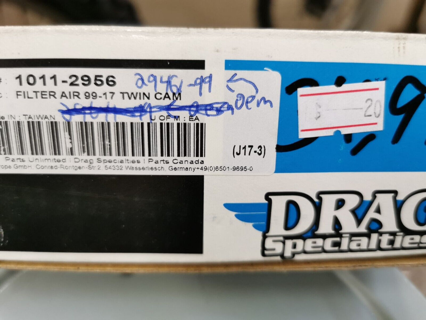 NOS Drag Specialties HARLEY DAVIDSON Air Filter Element 1011-2956 J36