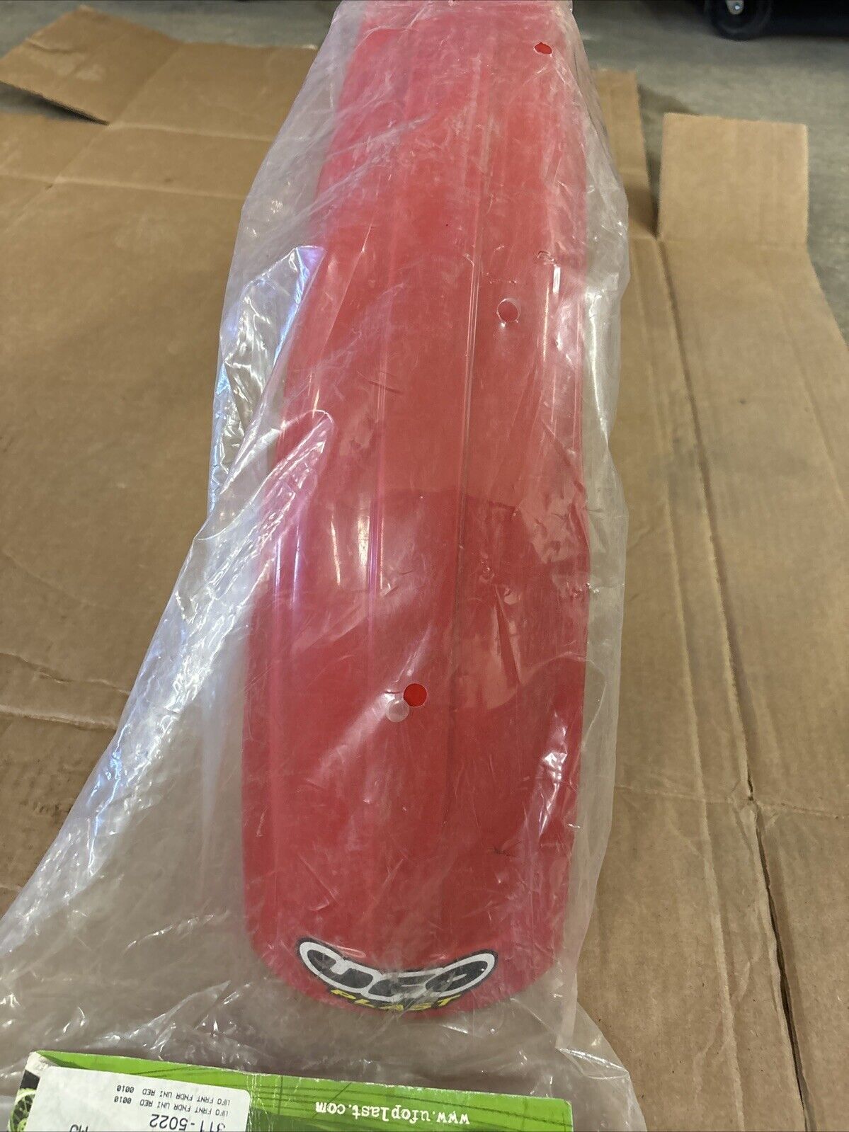 NOS UFO PLAST  50 - 80 CC CROSS ENDURO FRONT FENDER RED PA01005-061