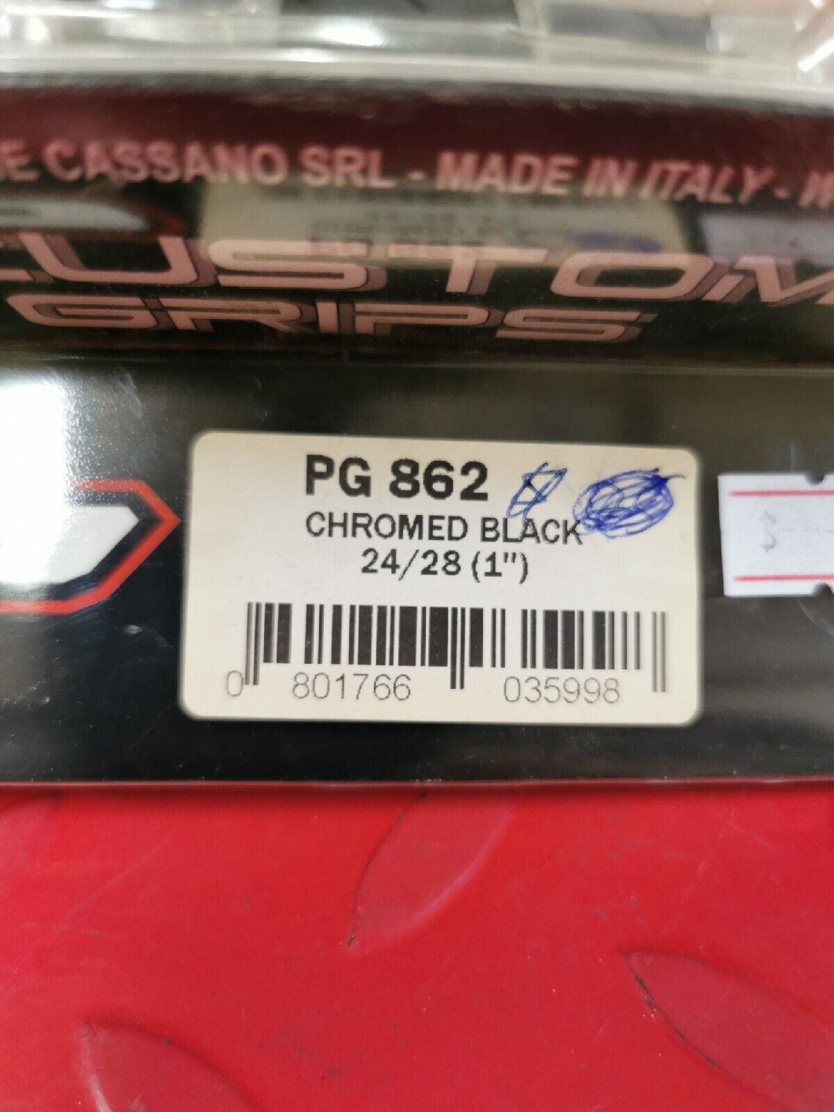 NOS PROGRIP CUSTOM GRIPS CHROMED BLACK 24/28 PG862 J11