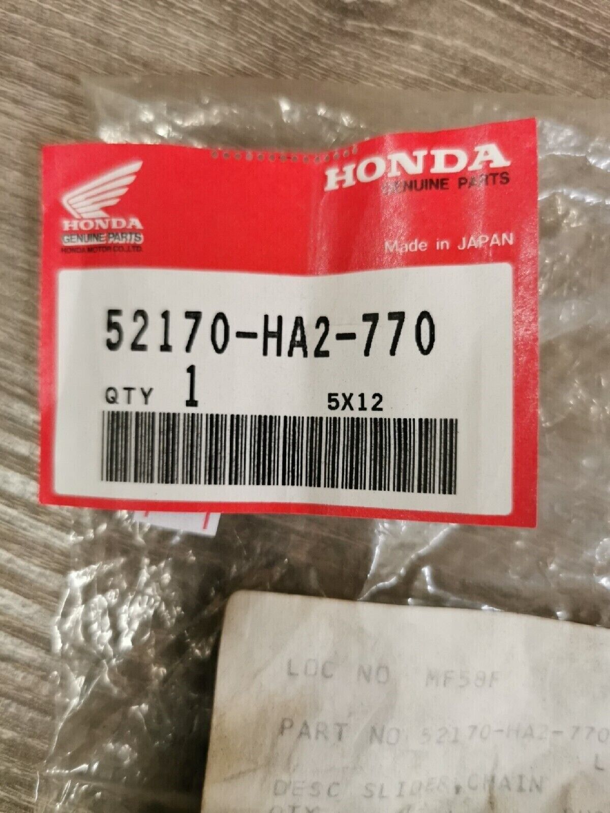NOS HONDA TRX250R 1987 SLIDER CHAIN 52170-HA2-770 H45