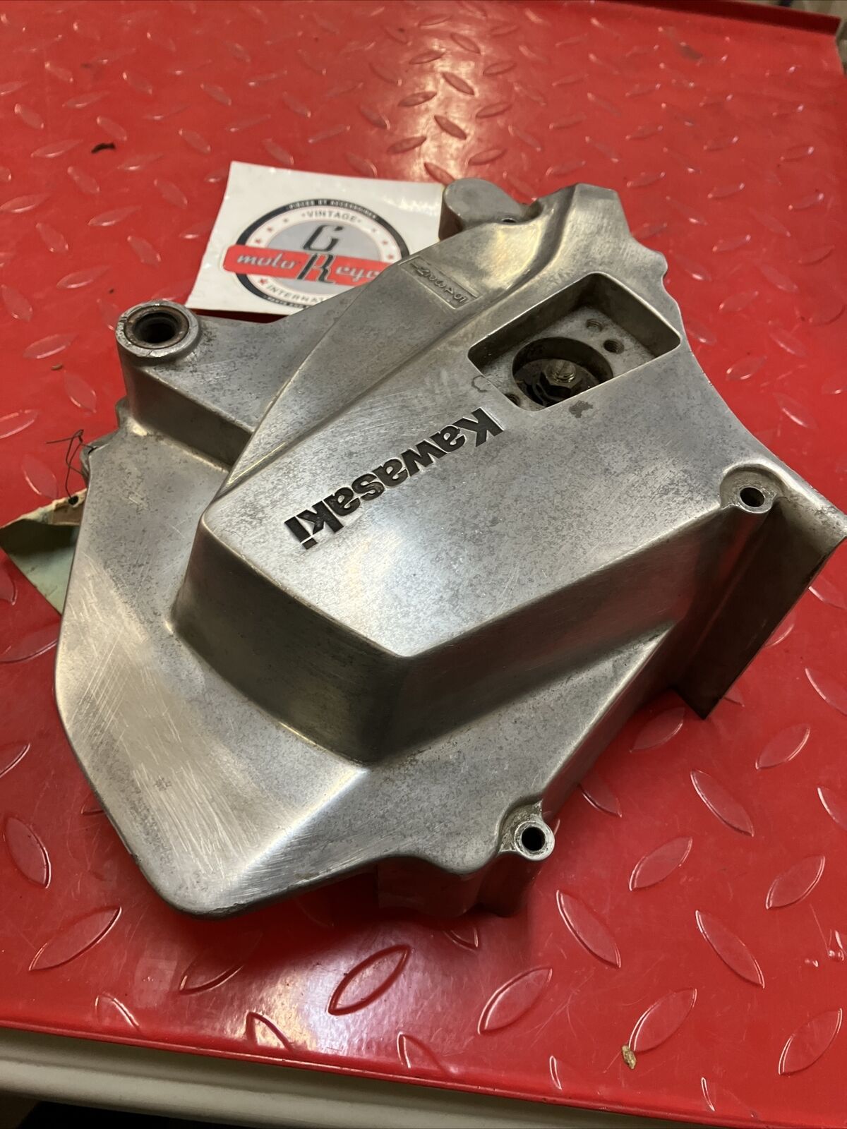 Kawasaki KZ1000 1981 1982 1983 left crankcase sprocket chain cover guard U1