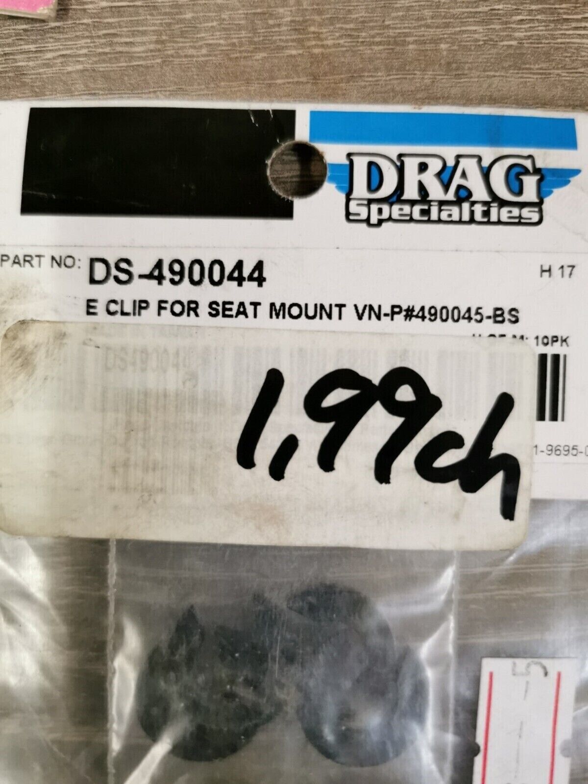 NOS DRAG Replacement E Clip for Seat MOUNT QTY10 DS-490044 J34