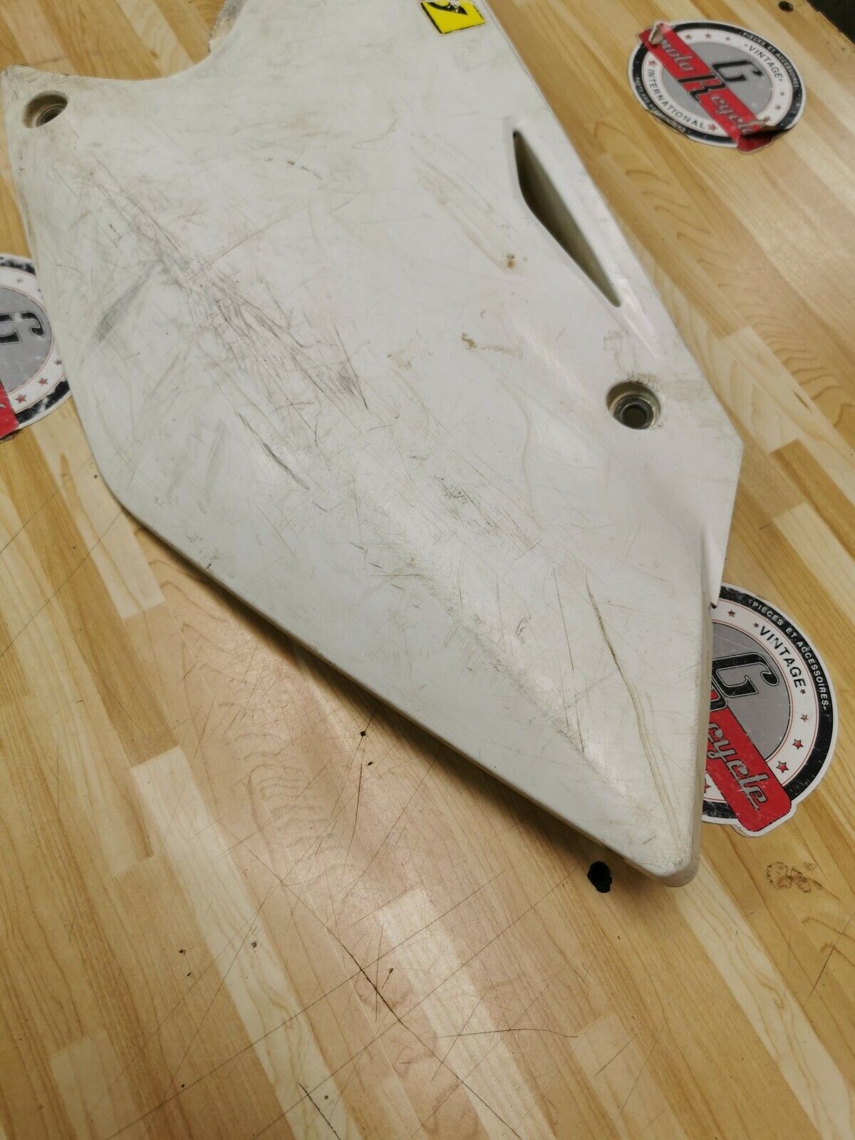 Kawasaki KX250F 2005 left side cover panel plastic fairing number plate 2004