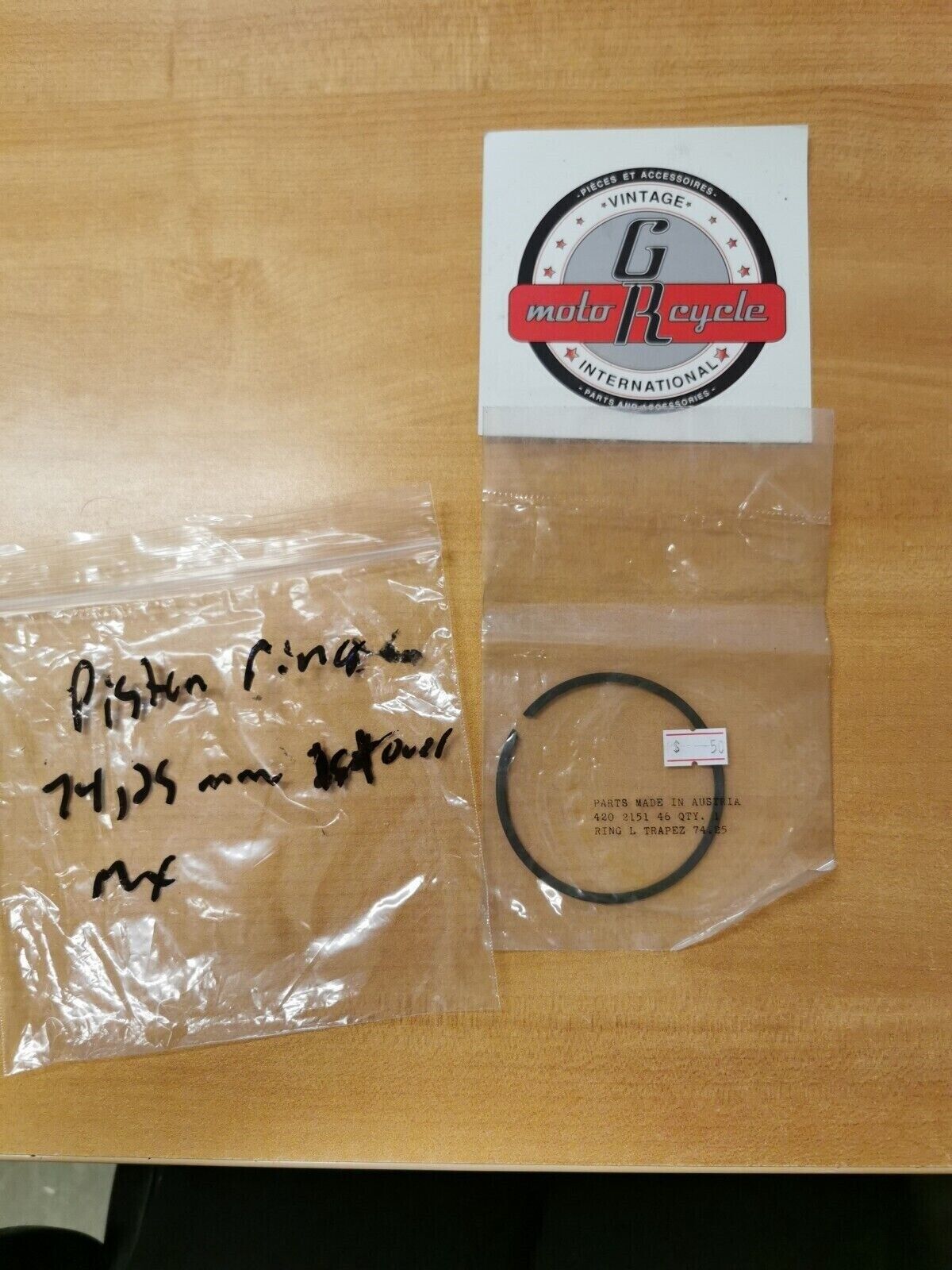 NOS CAN-AM MX PISTON RING 74.25 MM 1ST OVER 420-2151-46 CA2