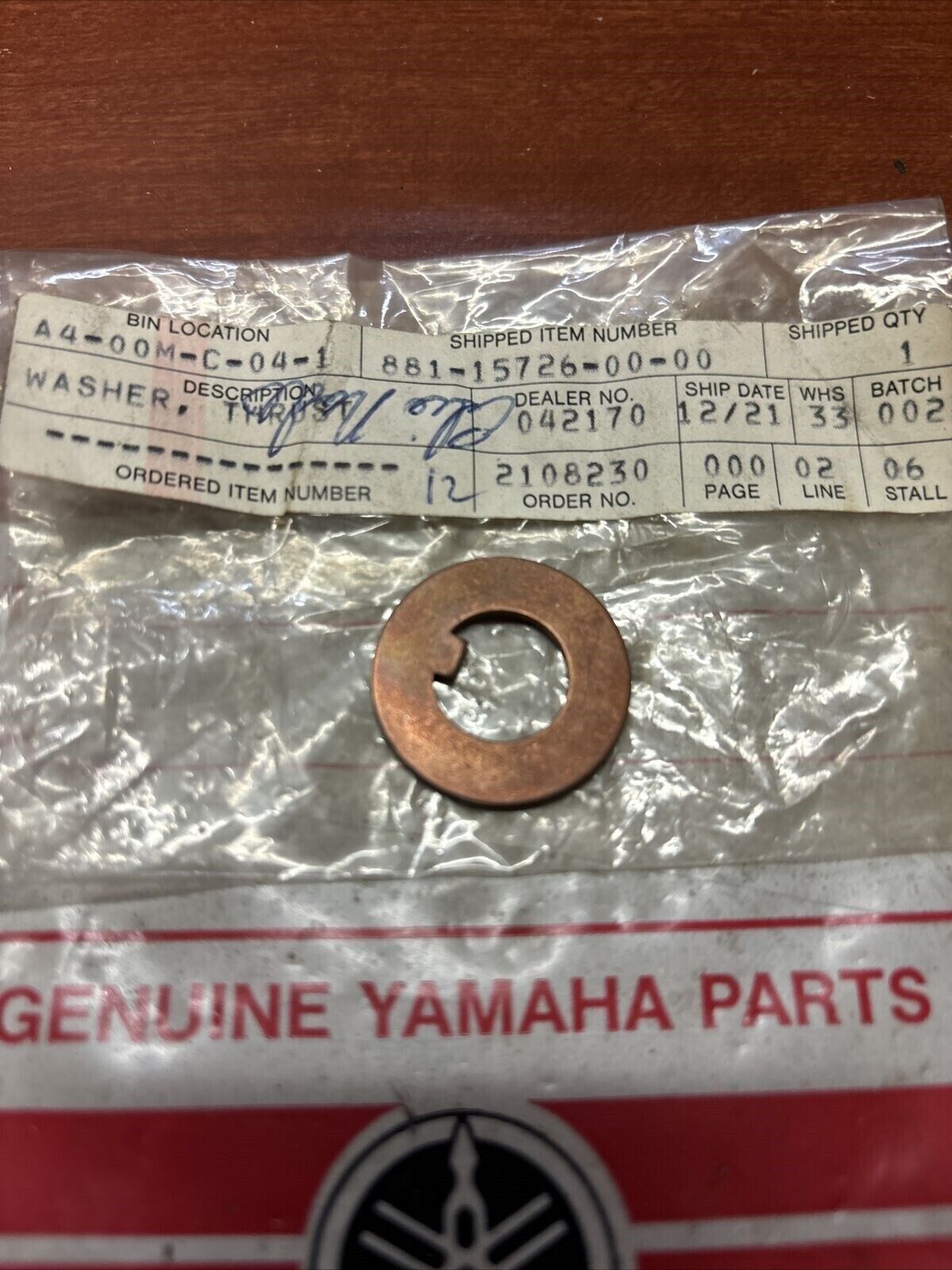 NOS Yamaha 1974 GP246F FLAT WASHER 881-15726-00-00 Y177